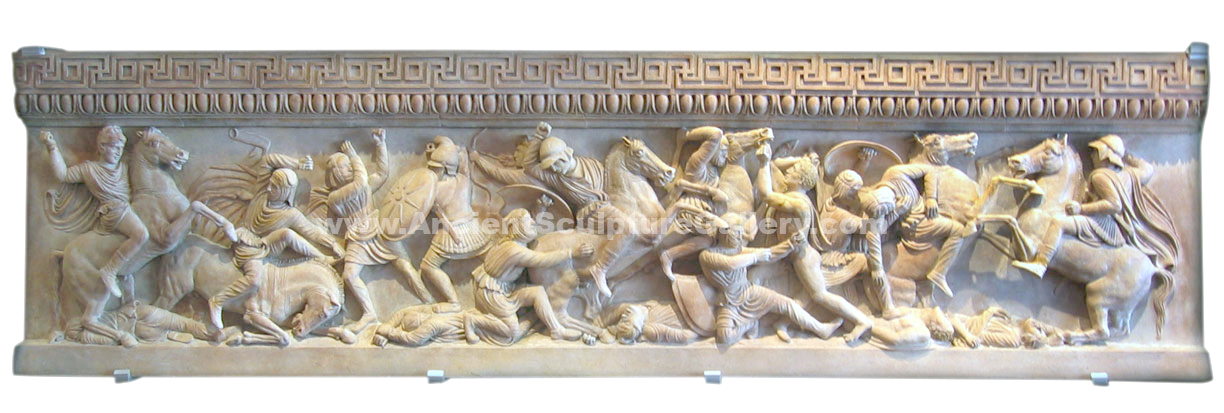 Alexander the Great Sarcophagus Battle Scene Relief Sculpture Plaque