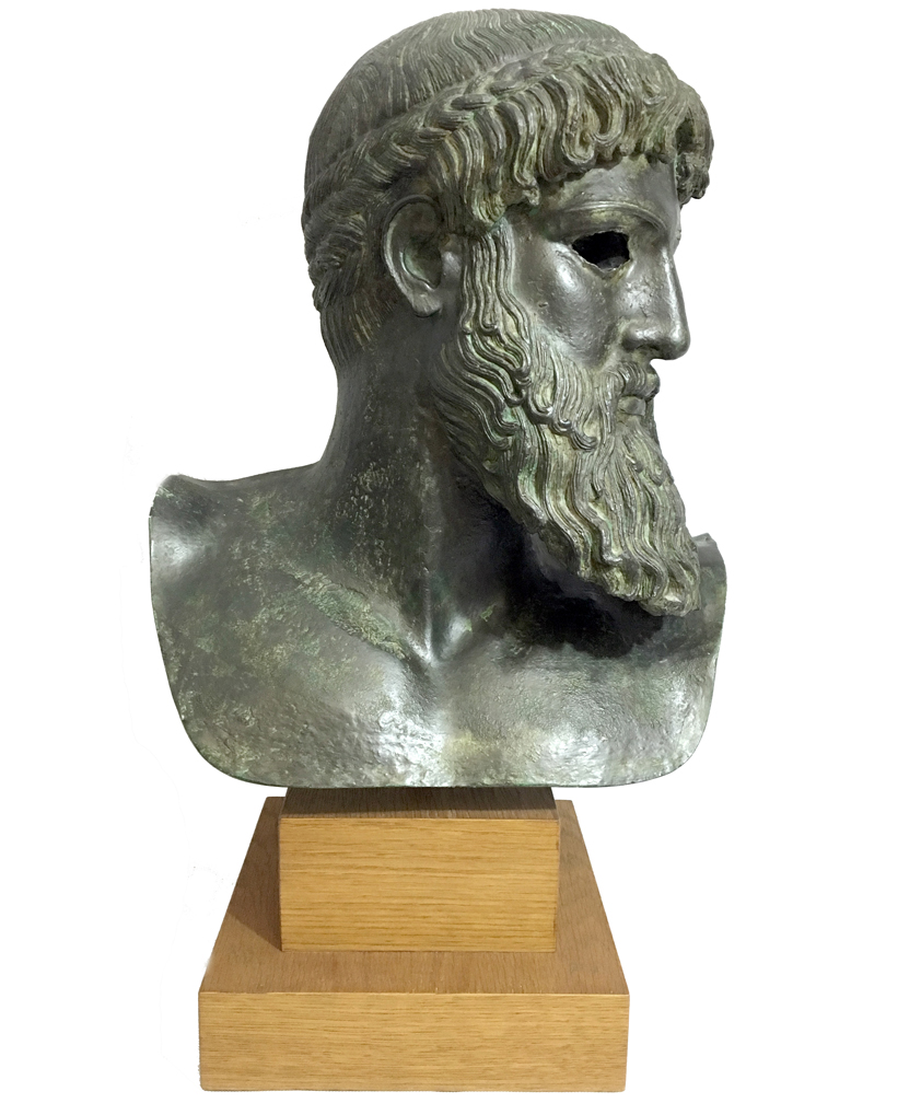 Poseidon Zeus Artemision Bronze Head Bust replica reproduction