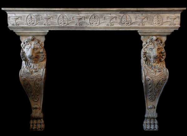 Lion Fireplace Mantle