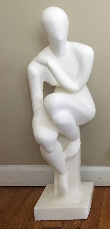 Modern statue of Nude siting Woman in Resin