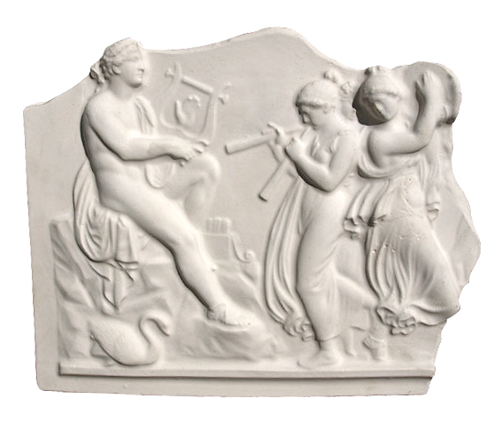 Orpheus and Muses plaque (white finish)