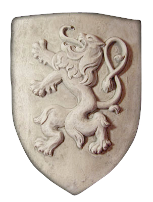 Rampant Lion English Scottish symbol Shield art plaque