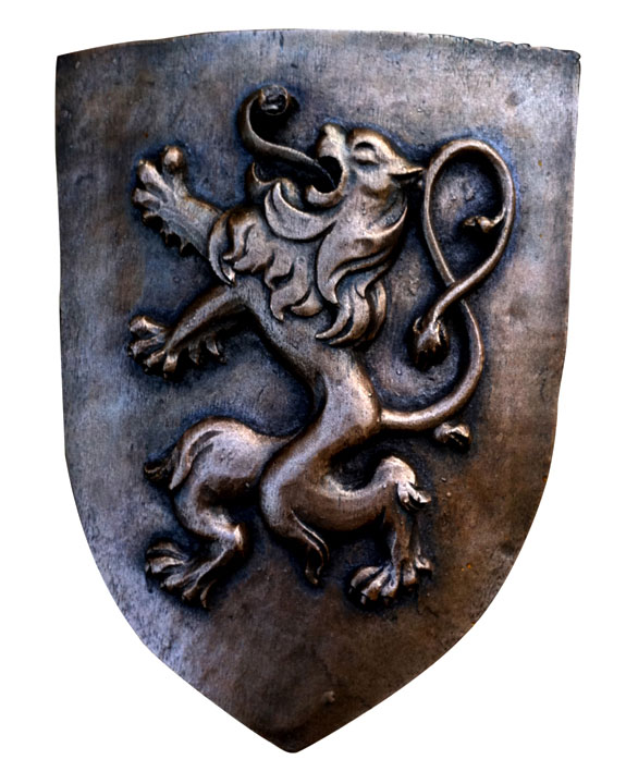 Rampant Lion English Scottish symbol Shield art plaque