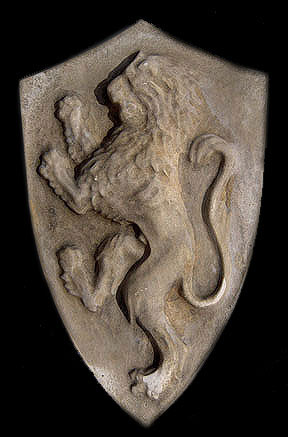 Lion Coat Shield Wall Relief