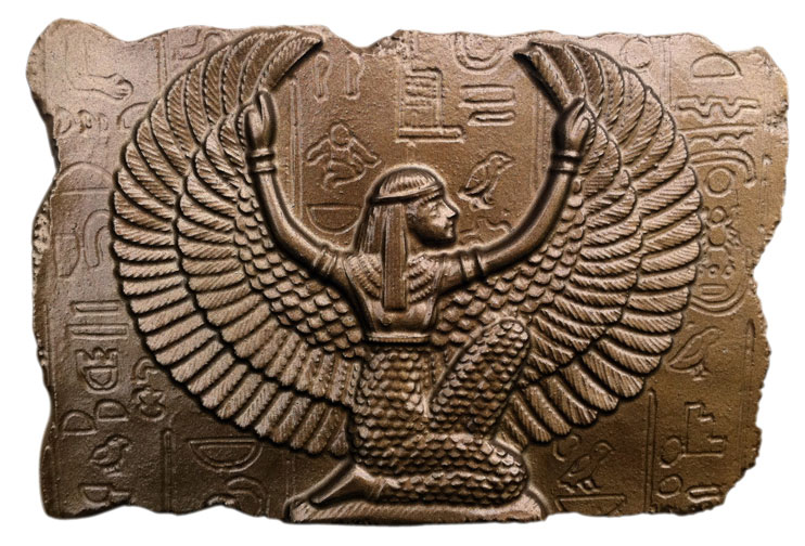 Egyptian Goddess Isis sculpture Relief plaque