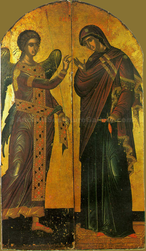 Virgin Mary and Archangel Byzantine Christian Orthodox icon