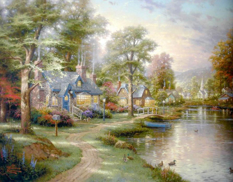 Thomas Kinkade oil painting