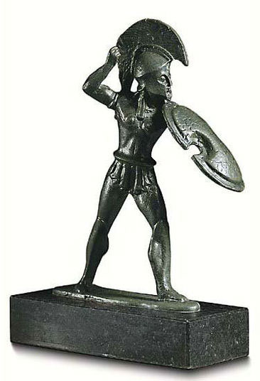 Attic Spearman Greek Warrior Statue Sculpture