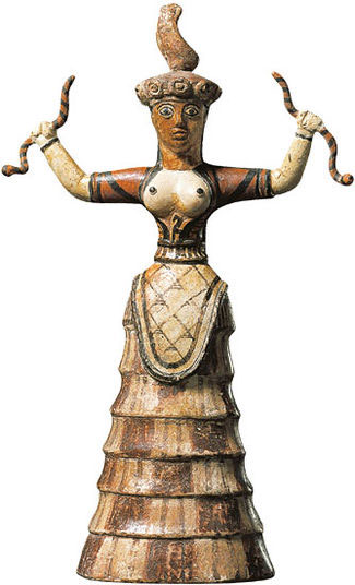 Cretan Snake Goddess of Knossos Statuette