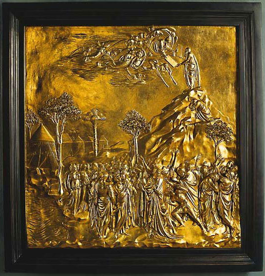 “Moses on Mount Sinai receiving the tablets” Relief by Lorenzo Ghiberti