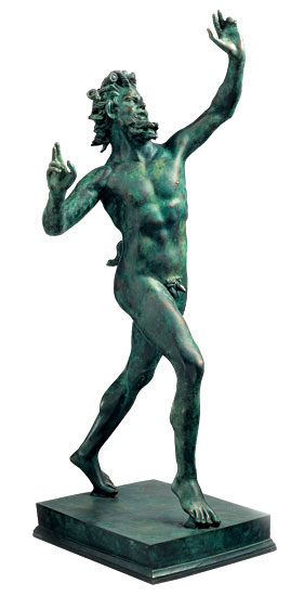 Sculpture “Danzante Fauno in Pompeii” (original size), Bronze Art