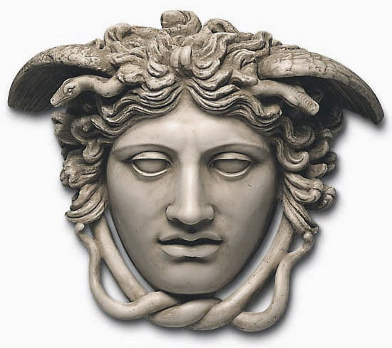 Head of Medusa Marble Relief (original size)