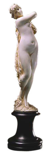 Dancer with Veil Marble Sculpture by Gustav Eberlein