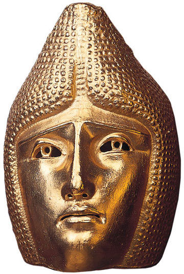 Roman Parade Mask gold-plated metal casting