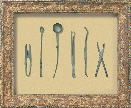 Medical instruments from Pompeii Reproduction