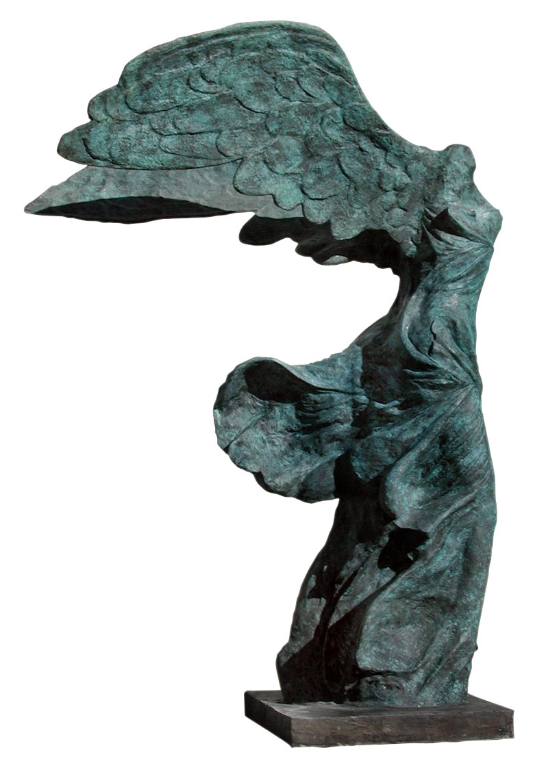 Nike of Samothrace Life-size Bronze statue (green patina)