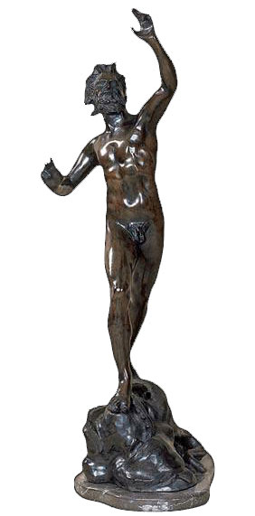 Dancing Faun Satyr of Pompeii bronze sculpture statue