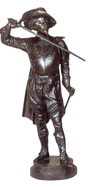 Mousquetaire Musketeer bronze sculpture statue