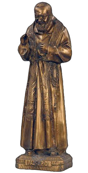 St Padre Pio Christian Catholic bronze sculpture statue (MEDIUM)