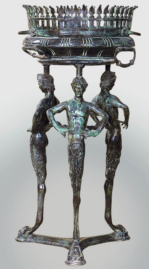 Pan Roman Tripod from Pompeii bronze sculpture statue