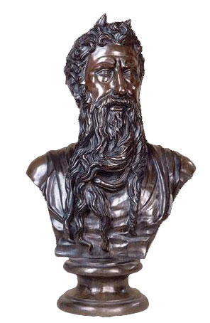 Moses by Michelangelo bronze Sculpture Bust by Pope Julius