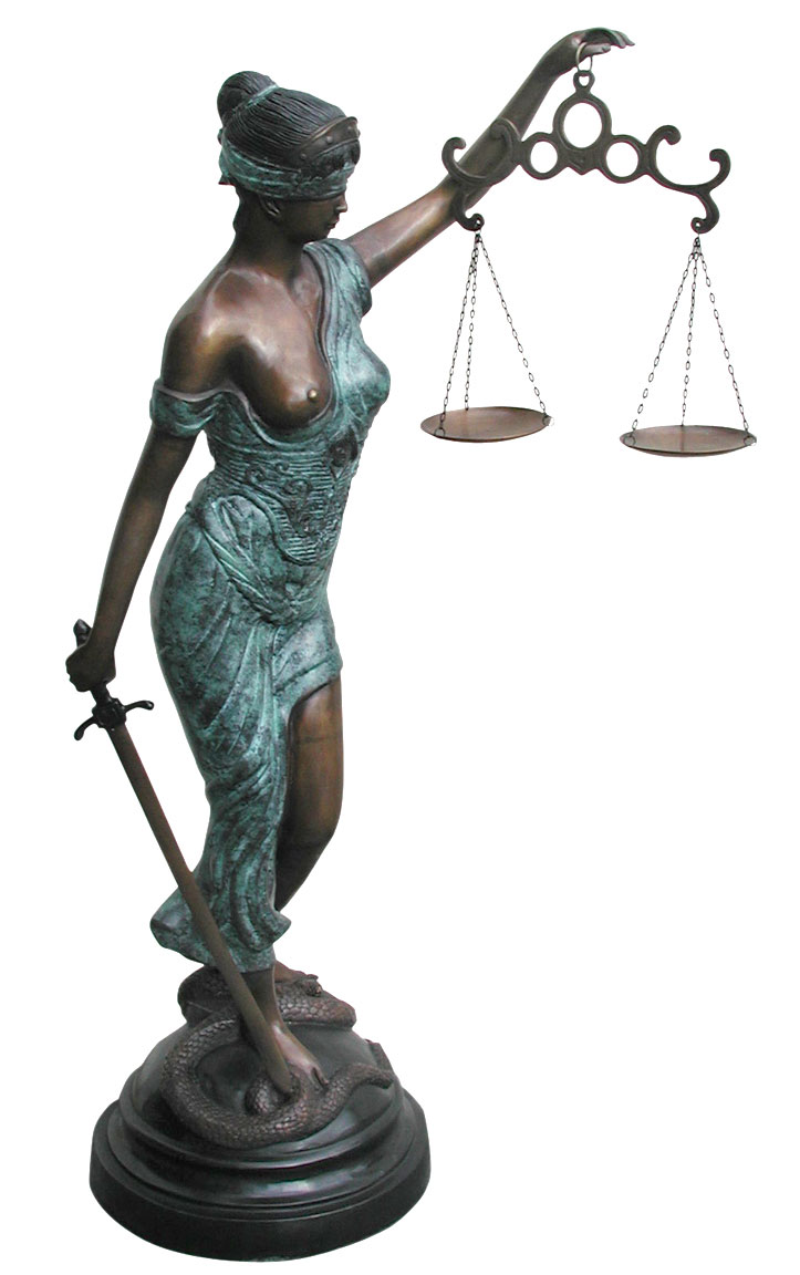 Bronze Statue of Themis (Ancient Blind Lady of Justice)
