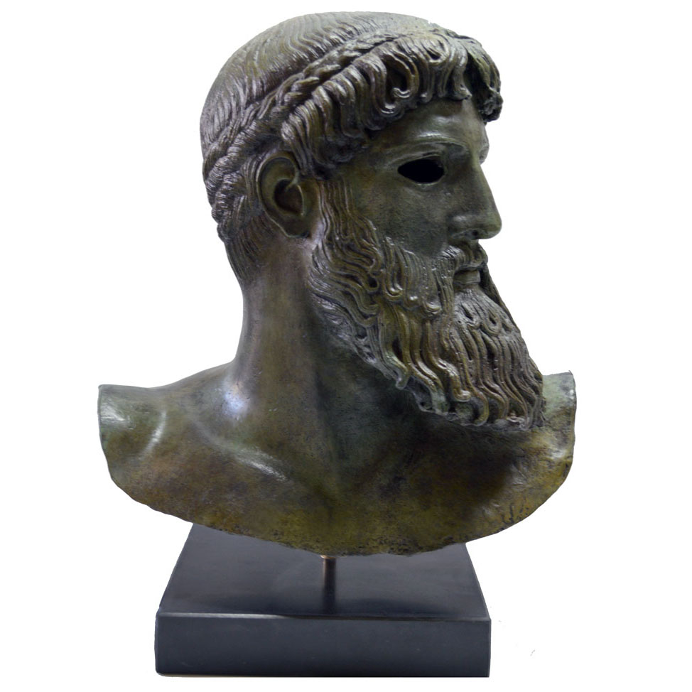 Zeus Poseidon Head Bust Sculpture Reproduction Replica Bronze Reproduction