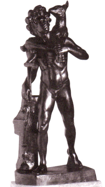 Satyr with Goat Bronze Statue Sculpture – Identical Reproduction