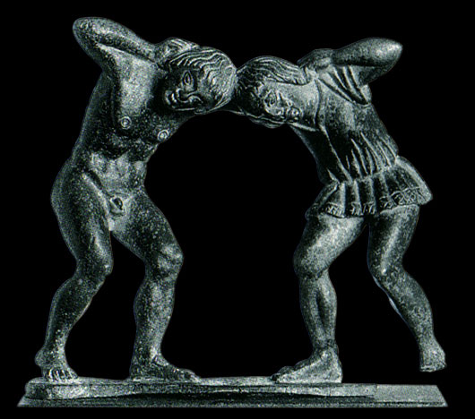 Etruscan Ring Fighters Bronze Statue Sculpture – Identical Reproduction