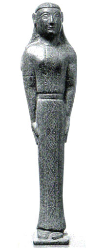 Eastern Greek girl statuette Bronze Greek sculpture – Identical Reproduction