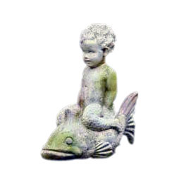 Boy on Fish Garden Sculpture