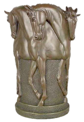 Art Deco Horses Vase 12″