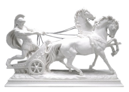 Roman Chariot Marble Sculpture