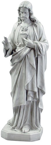 Jesus Christ Sacred Heart Christian sculpture statue 52″
