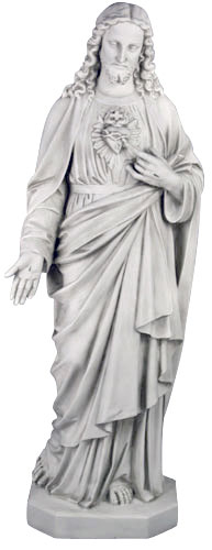 jesus christ sacred heart christian sculpture statue 49″