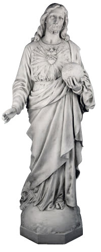 Jesus Christ Sacred Heart To the World Christian sculpture statue 62″