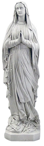 Our Lady of Lourdes Christian sculpture statue 36″