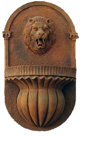 Rust Lion Right Wall fountain 35″