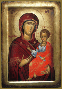 Virgin Mary and Child Jesus Christ Byzantine Christian Orthodox icon