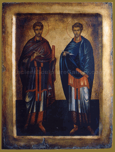 Sts Kuzman and Damian Byzantine Christian Monastery Icon