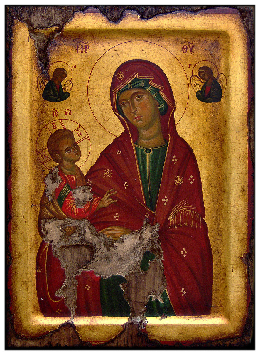 Virgin Mary and child Jesus Byzantine Icon