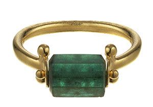 Egyptian Hexagonal Emerald Ring