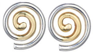 Bronze Age Two-Tone Spiral Earrings