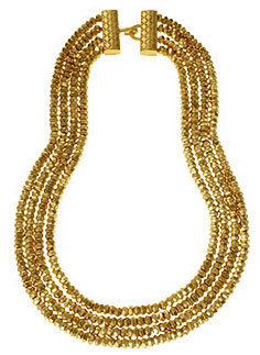 Indian Golden-Bead Multi-Strand Necklace
