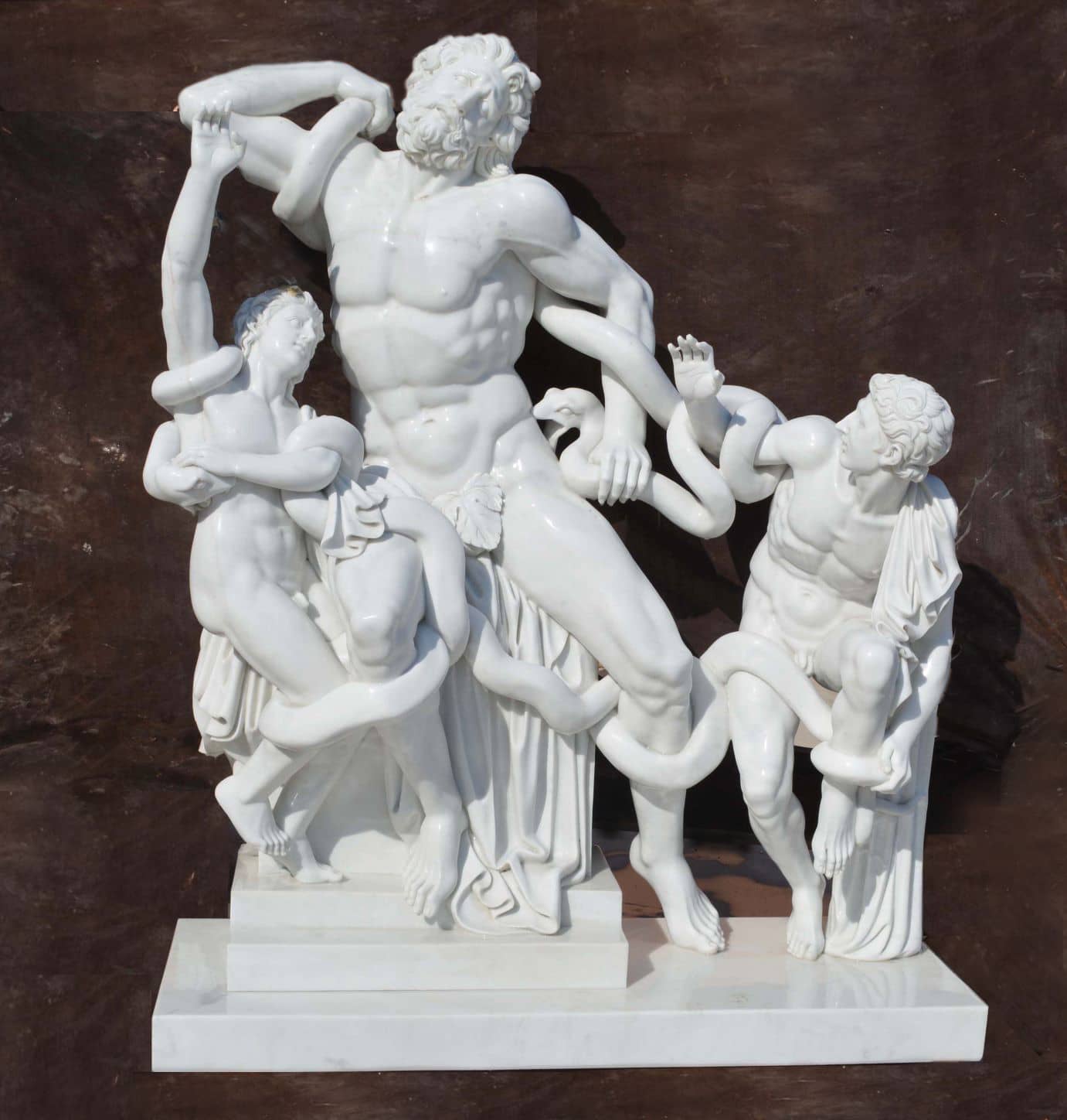 Laocoon and his Sons solid marble sculpture