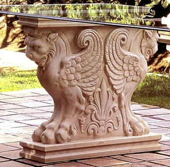 Roman Lion-Griffin Pedestal from Pompeii Replica Reproduction