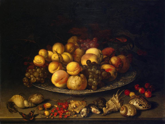 Plate with Fruits and Shells by Balthasar van der Ast, 1630