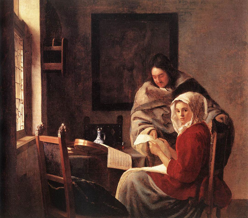Girl Interrupted at Her Music by Johannes Vermeer, 1660-61