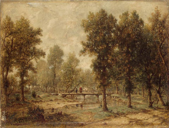 Landscape with a Bridge by Théodore Rousseau, 1850-52