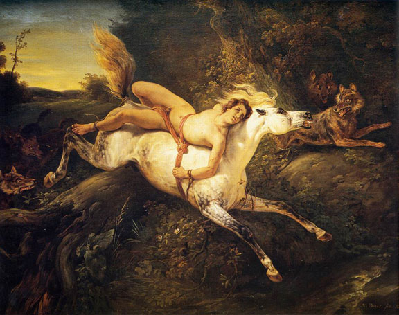 Mazeppa and the Wolves by Horace Vernet, 1826